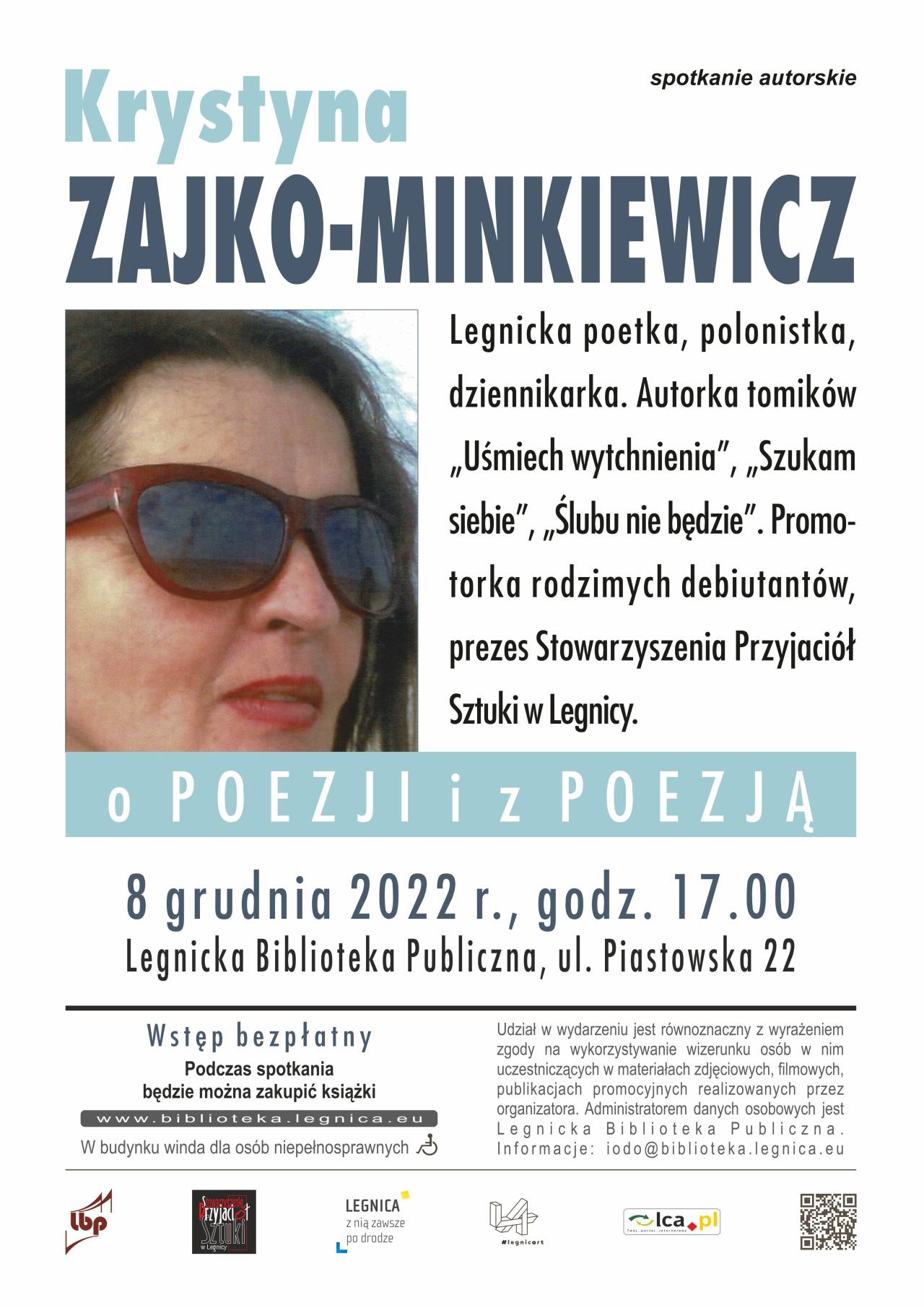 Legnicka Biblioteka Publiczna zaprasza na spotkanie autorskie z Krystyną Zajko-Minkiewicz