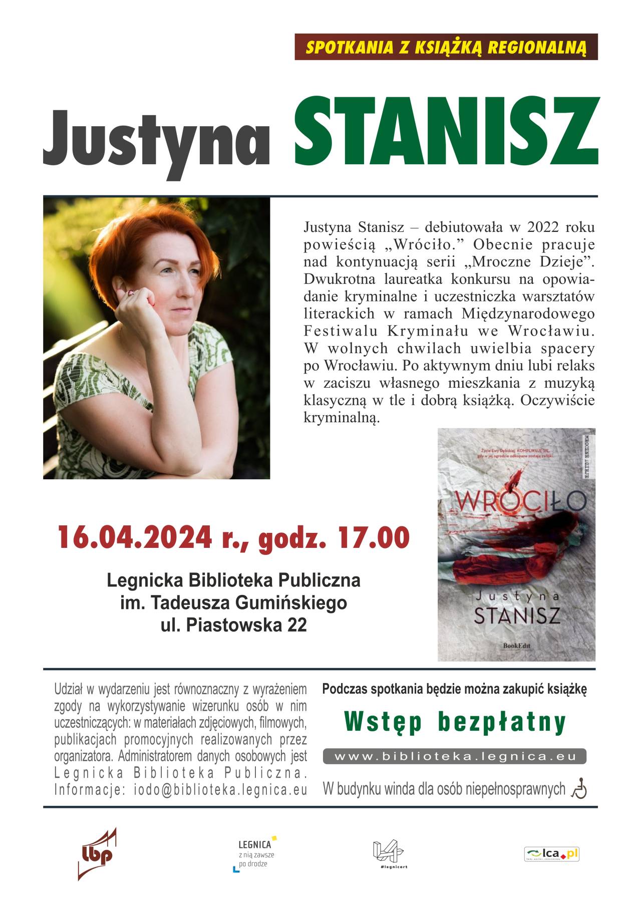 Spotkanie autorskie z Justyną Stanisz i promocja jej książki „Wróciło”